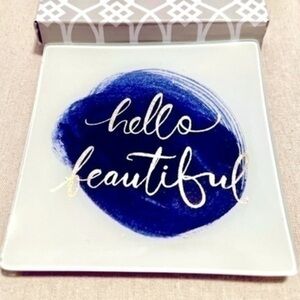 FRINGE at Home - “Hello Beautiful” glass trinket tray